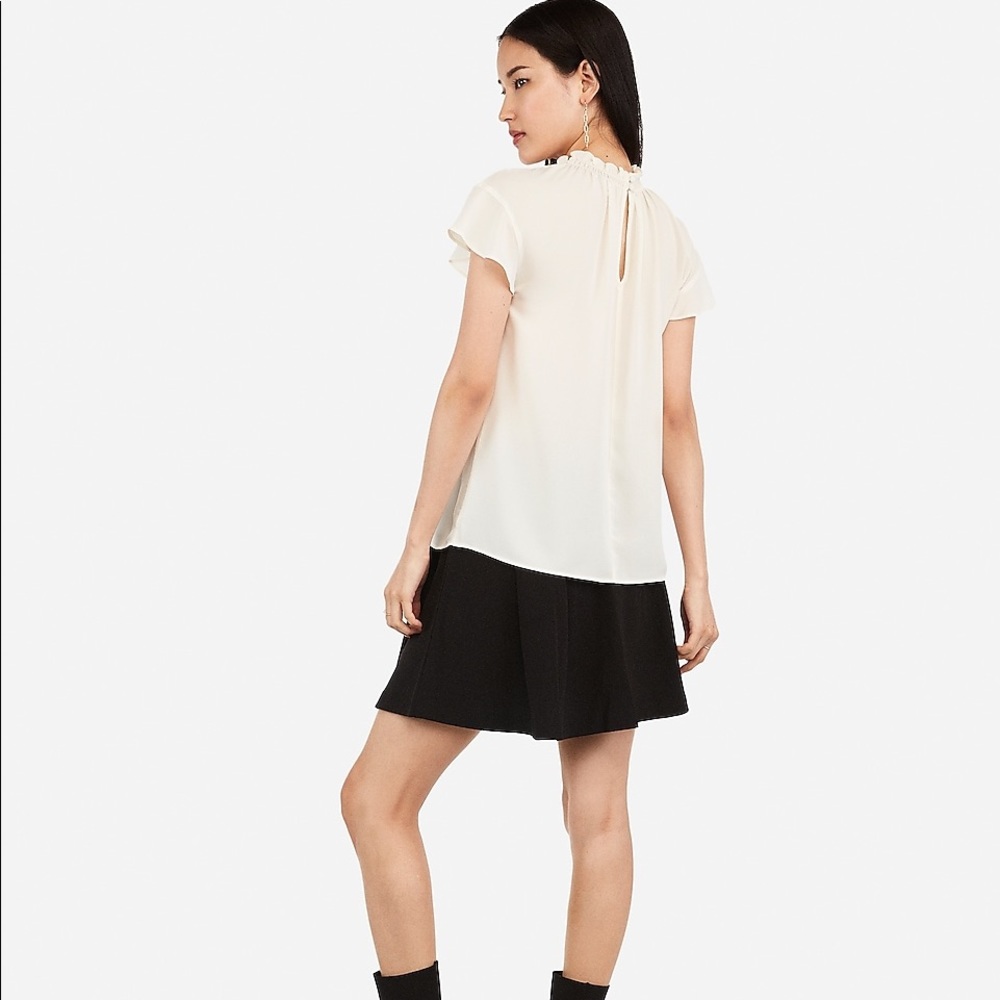 Express Ruffle Mock Neck Top - Picture 2 of 2